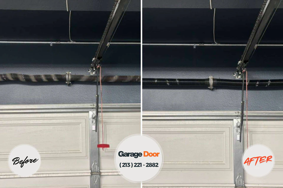 Before and after: garage door repair Eufaula, OK